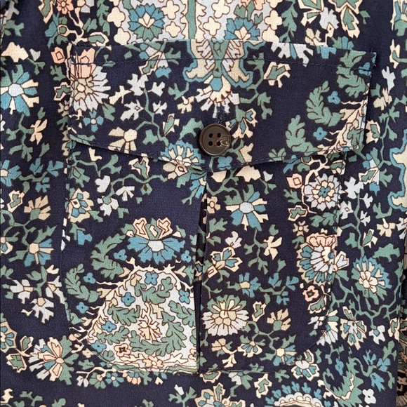 J. Crew Paisley and Floral Patterned Silk Blouse - Blue and Green - Picture 3 of 8